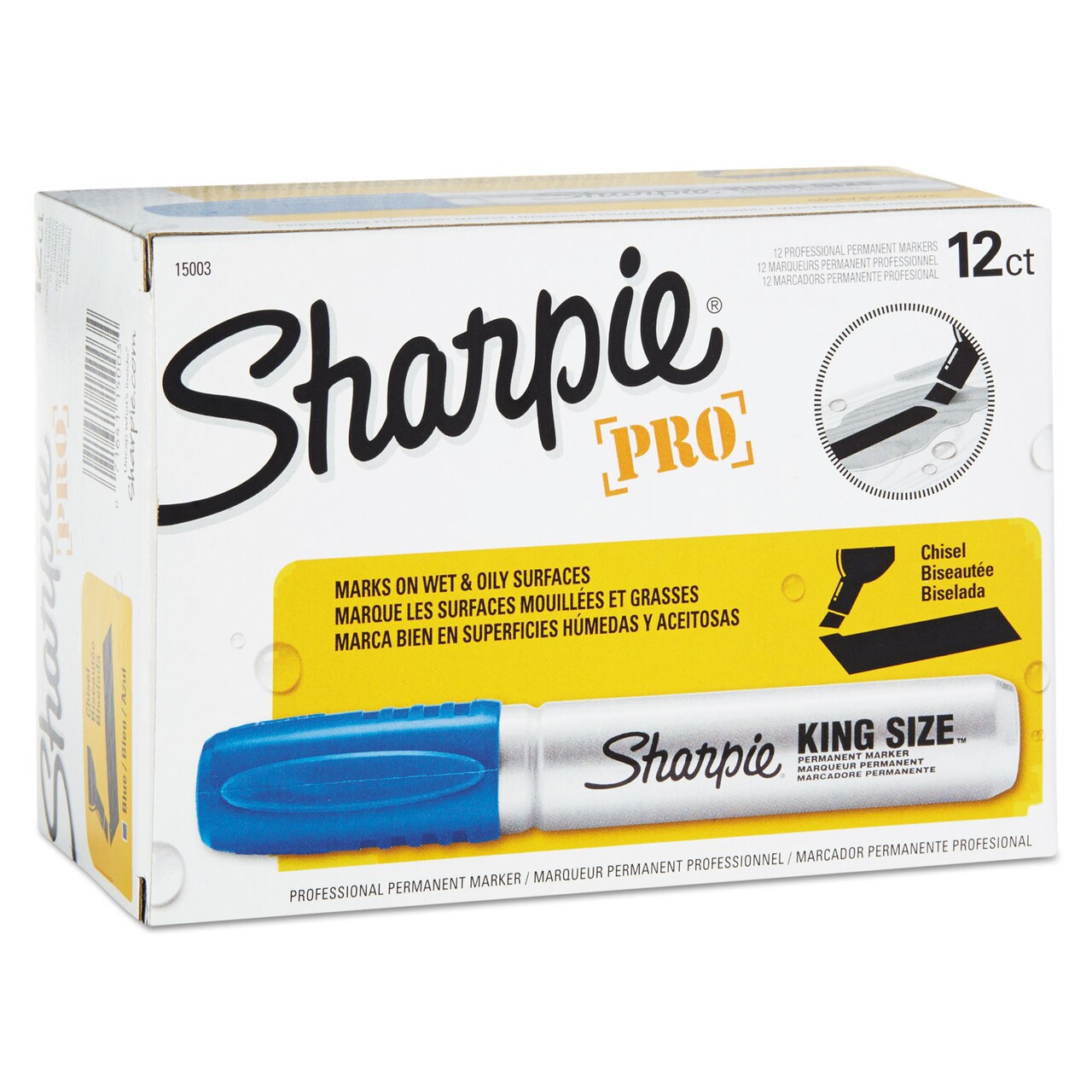 Sanford King Size Permanent Marker Broad Chisel Tip Blue Dozen